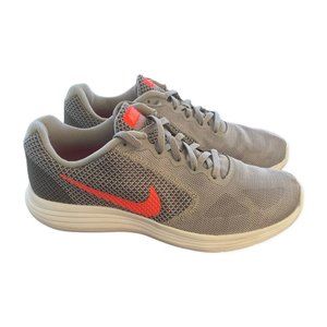 Nike Revolution 3 Running Womens Shoes 819303-002 Wolf Grey Hyper Orange Size 9